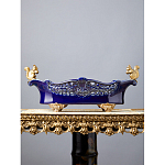 Чаша темно-синего цвета из фарфора с бронзовыми фигурками белок Eden Garden porcelain and bronze варинант исполнения - 1 | Loft Concept в Уфе