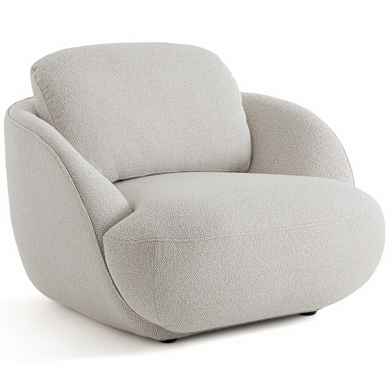 Полукруглое кресло из обивки меланж Halle Melange Armchair Бежевый Полукруглое кресло из обивки меланж Halle Melange Armchair Бежевый в Уфе | Loft Concept