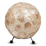 Настольная лампа из перламутра на металлическом каркасе Indonesian Circle варинант исполнения - 2 | Loft Concept в Уфе