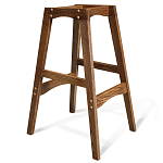 Барный стул со спинкой на 4-х деревянных ножках Коричневый Велюр Vendramin Chair  варинант исполнения - 5 | Loft Concept в Уфе