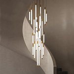 Люстра в современном стиле с 30-ю каскадными светодиодными лампами Golden LED Rain варинант исполнения - 1 | Loft Concept в Уфе