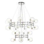 Люстра подвесная с двумя ярусами и 24-ю рельефными прозрачными плафонами из стекла Perforated Glass Bubbles варинант исполнения - 1 | Loft Concept в Уфе