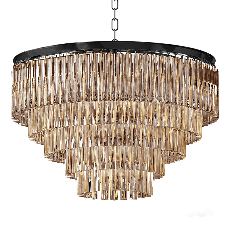 Люстра Odeon Smoke Glass Fringe Chandelier -60 Черный в Уфе | Loft Concept 