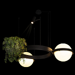 Подвесной светильник с 2-мя шарообразными плафонами и цилиндрическим спотом Light of Еyes варинант исполнения - 7 | Loft Concept в Уфе