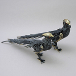 Статуэтка бронзовая пара Фазаны синие Bronze Birds варинант исполнения - 2 | Loft Concept в Уфе