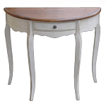 Деревянная консоль полукруглая с ящиком в стиле прованс Interiors Romance варинант исполнения - 1 | Loft Concept в Уфе