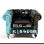 Кресло "Баския и Уорхол" Basquiat Warhol graffiti chair натуральная кожа варинант исполнения - 2 | Loft Concept в Уфе