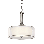 Люстра подвесная с двойным круглым плафоном из органзы и матового стекла Kichler варинант исполнения - 1 | Loft Concept в Уфе