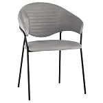 Серый стул с обивкой из искусственной замши Alexis варинант исполнения - 1 | Loft Concept в Уфе