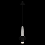 Подвесной светильник с узким цилиндрическим плафоном и черным металлическим декором Concrete Pipe варинант исполнения - 11 | Loft Concept в Уфе