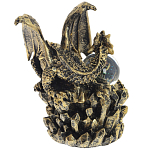 Декоративная статуэтка Дракон со стеклянным шаром Dragon and Glass Ball Gold Black варинант исполнения - 3 | Loft Concept в Уфе