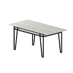 Стол обеденный с прямоугольной столешницей пыльного белого цвета на 4-х металлических ножках PAL ANCIENT WHITE варинант исполнения - 1 | Loft Concept в Уфе