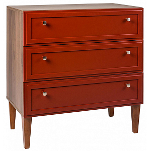 Комод красный из массива бука с 3-мя ящиками Wenge Light