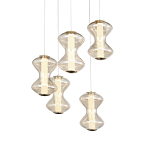 Люстра светодиодная с стеклянными волнообразными плафонами Amphora of Light варинант исполнения - 2 | Loft Concept в Уфе