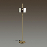 Торшер с круглым плафоном на высокой бронзовой ножке с вертикальным декором из металлических трубок Sohne варинант исполнения - 2 | Loft Concept в Уфе