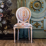 Стул из массива бука светло-серый с растительным орнаментом Raffael Angel Grey Chair варинант исполнения - 2 | Loft Concept в Уфе