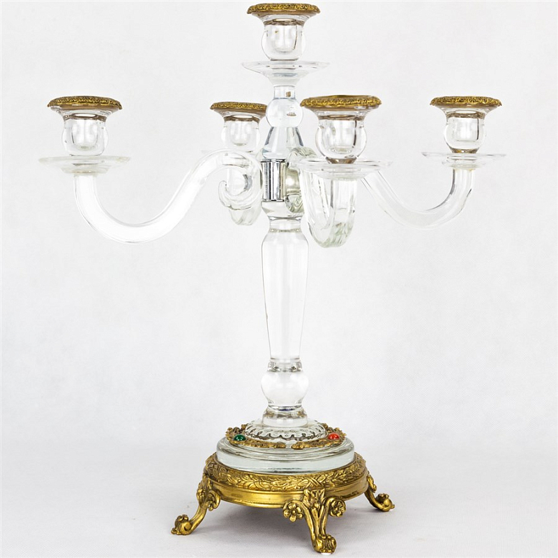 Подсвечник Transparent Candlestick Бронза Прозрачный (Transparent) в Уфе | Loft Concept 