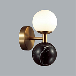 Бра с шарообразным матовым плафоном и шаром из камня на металлическом основании Orb Essence варинант исполнения - 8 | Loft Concept в Уфе