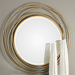 Золотое настенное круглое зеркало Golden Orbit варинант исполнения - 1 | Loft Concept в Уфе