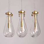 Люстра с 7-ю прозрачными плафонами из стекла в форме капли Lucid Rain  варинант исполнения - 6 | Loft Concept в Уфе