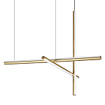 Люстра с 3-мя  пересекающимися цилиндрическими плафонами на тонких тросах Trumpet tube варинант исполнения - 1 | Loft Concept в Уфе