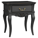 Тумба прикроватная черная из массива бука в стиле прованс Black Provence варинант исполнения - 1 | Loft Concept в Уфе