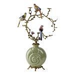 Подсвечник с декором из птиц на ветвях из фарфора с бронзовыми элементами Birds of Paradise варинант исполнения - 3 | Loft Concept в Уфе