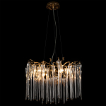 Люстра подвесная круглая в виде ветвей деревьев бронзового цвета с прозрачными подвесками-каплями Droplet Chandelier варинант исполнения - 4 | Loft Concept в Уфе