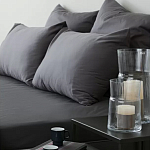 Постельное белье однотонное из сатина темно-серого цвета Eden Line варинант исполнения - 3 | Loft Concept в Уфе