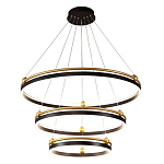 Люстра подвесная с тремя кольцами черного и золотого цвета Ring Horizontal варинант исполнения - 2 | Loft Concept в Уфе