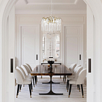 Люстра подвесная круглая в виде ветвей деревьев бронзового цвета с прозрачными подвесками-каплями Droplet Chandelier варинант исполнения - 7 | Loft Concept в Уфе