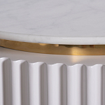 Тумбочка белая овальная с мраморной столешницей Thoroughbass варинант исполнения - 6 | Loft Concept в Уфе