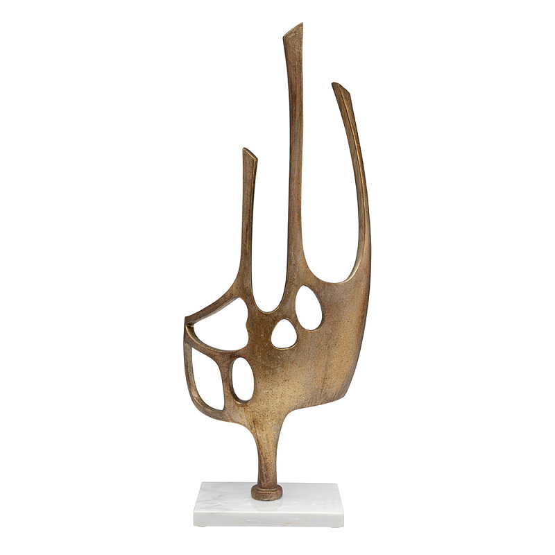 Аксессуар современный Абстракция Abstract Sculpture Brass Золотой Белый Мрамор Bianco в Уфе | Loft Concept 