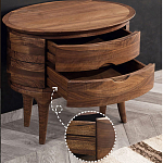 Прикроватный столик из дерева с 2-мя ящиками Moon Walnut Furniture варинант исполнения - 4 | Loft Concept в Уфе