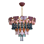 Люстра круглая с декором из разноцветных элементов в виде листьев Changing Seasons варинант исполнения - 7 | Loft Concept в Уфе