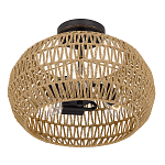 Потолочный светильник с плафоном из плетеного джута и черным каркасом Quoizel варинант исполнения - 3 | Loft Concept в Уфе