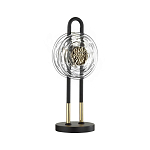 Настольная лампа черного цвета с круглым прозрачным стеклянным плафоном Virelia  варинант исполнения - 1 | Loft Concept в Уфе