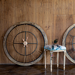 Часы настенные деревянные с римскими цифрами бронзового цвета Clock with History варинант исполнения - 2 | Loft Concept в Уфе