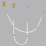 Подвесной светильник с 3-мя изогнутыми плафонами и белыми декоративными шариками PEARLS Suspension варинант исполнения - 3 | Loft Concept в Уфе