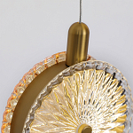 Подвесной светильник с плафонами из рельефного стекла Peony Glass Bronze Six варинант исполнения - 3 | Loft Concept в Уфе