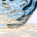 Настольная лампа со белым конусным абажуром и прозрачным голубым стеклянным основанием Quintiesse варинант исполнения - 5 | Loft Concept в Уфе