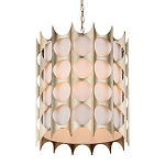 Подвесной светильник в форме цилиндра с фактурным серебряным каркасом и тканевым абажуром Silver Honeycomb варинант исполнения - 1 | Loft Concept в Уфе