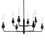 Люстра с 8-ю плафонами в форме стеклянных трубок и мраморных декоративных элементов Montreal варинант исполнения - 2 | Loft Concept в Уфе