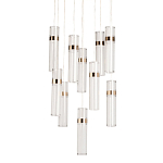 Люстра каскадная с прозрачными цилиндрическими плафонами Jenae Glass Tube Lighting варинант исполнения - 1 | Loft Concept в Уфе