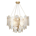 Люстра с многослойным эффектом из овальных элементов из непрозрачного стекла Conformation варинант исполнения - 2 | Loft Concept в Уфе