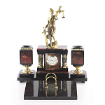 Настольный письменный набор из яшмы с часами в подарочной упаковке Manager Organizer варинант исполнения - 1 | Loft Concept в Уфе