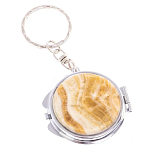 Зеркало брелок карманное двухстороннее из натурального камня Оникс Silver Stone Mirrors варинант исполнения - 4 | Loft Concept в Уфе