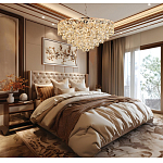 Люстра каскадная с подвесками в форме колец Galaxy of Light варинант исполнения - 9 | Loft Concept в Уфе