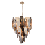 Люстра с многослойными стеклянными панелями янтарного и дымчатого цвета Textured Glass Chandelier варинант исполнения - 1 | Loft Concept в Уфе