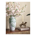 Ваза высокая с зелеными цветочными и птичьими мотивами Vase Inspired by Nature варинант исполнения - 3 | Loft Concept в Уфе